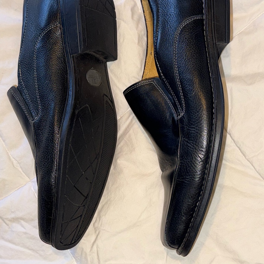 Sandro Moscoloni Black Leather Men's Slip-Ons 10.5 D - Picture 7 of 7